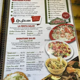 Menu as of April 2, 2023