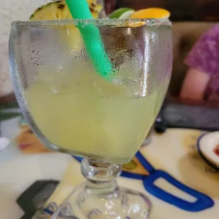 Margarita on the rocks that was so delicious I drank half of it before remembering to take a picture.