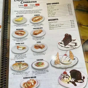 Menu as of April 2, 2023