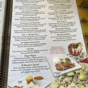 Menu as of April 2, 2023