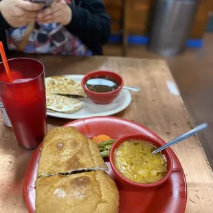 Torta De Fajita #18 with Mexican soup and quesadillas de Fajita  Steak