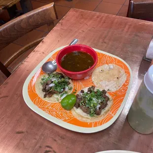 Charro Beans Soup Fajita Tacos