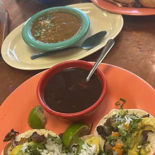 Truly amazing!! Fajita Tacos , chips and salsa , fajita torta