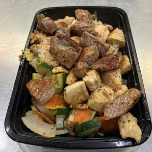 Chicken and steak plate