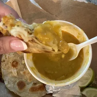 Aloo tacos (added cheese). So tasty!