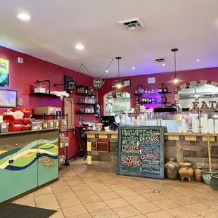 Inside of the restaurant - clean and spotless (2 thumbs up!), ordering counter - cafeteria style ordering which I love!