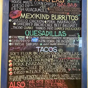 Colorful menu sign board. Enough of a variety of classics to satisfy everyone. Order at counter, they call your name when ready.