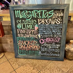 Margarita sign board!