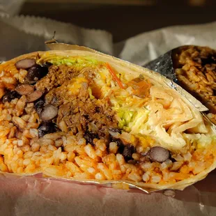 Shredded Ancho Chile Beef Brisket Burrito