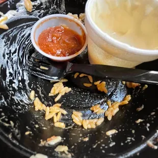 Queso, steak burrito bowl