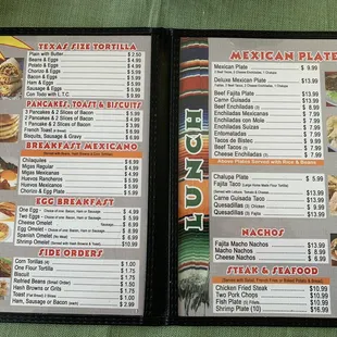 Menu - middle