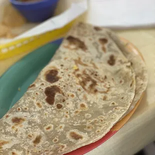 a tortilla on a plate