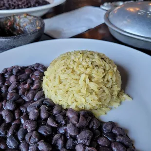 Black beans, Cilantro rice, SALSA