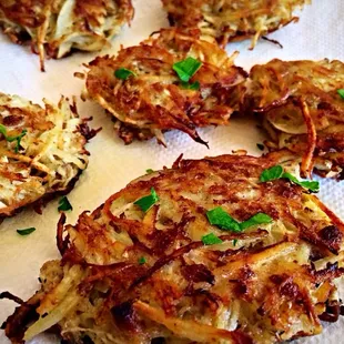 We made some homemade Kohlrabi fritters with what we picked up at the farm.