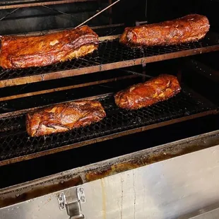 Smoking pork loin for Wed. Daily special.