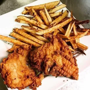 fried chicken and french fries