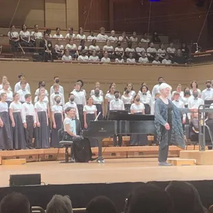 The magnificent Cynthia Nott and the final performance of the CCGD Concert I singers.