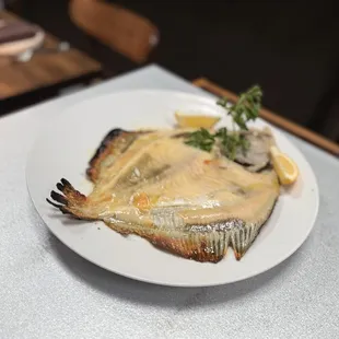 Grilled whole turbot.