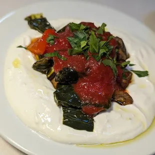 Kopoglu - Oven roasted eggplant and peppers with tomato sauce, yogurt.