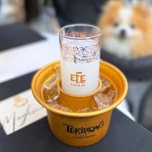 Raki Efe Gold | 4cl - $10 (diluted w/ ice+water)