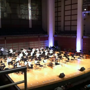 Some of the Symphony warming up before Best Of Broadway (view is from Box 2)