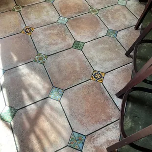 Tiled entryway. So much nicer than boring flooring.