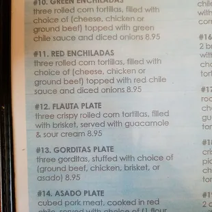 a menu for a mexican restaurant
