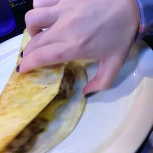 Chicken and cheese quesadilla