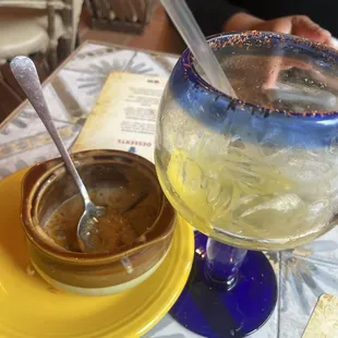 Queso w/ Chorizo and Mango Marg