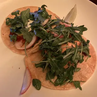 Bacon wrapped shrimp tacos