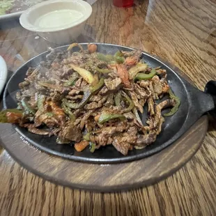 Lunch steak fajitas