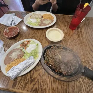 Lunch chimichanga and queso