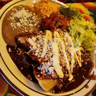 Poblano mole Enchiladas