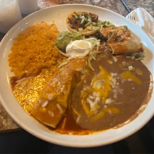 a plate of mexican food