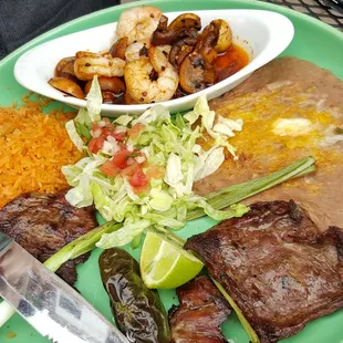 Carne Asada &amp; shrimp combination