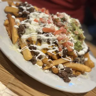 Asada Nacho fries (happy hour) very decent portion size