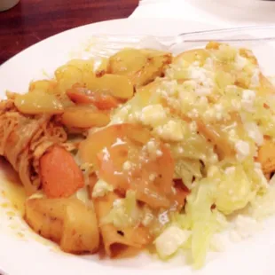 a plate of food on a table