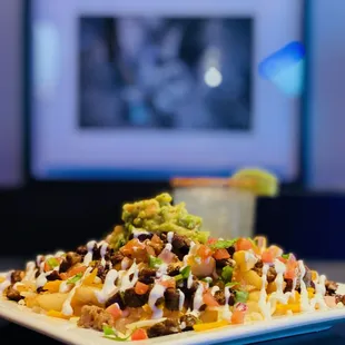 a plate of nachos