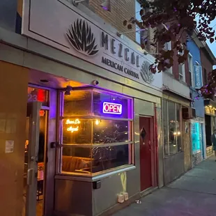 the front of the restaurant