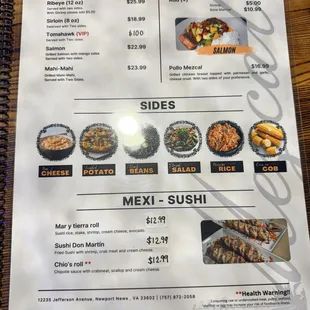 Food menu