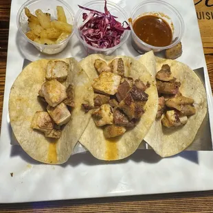 Pork belly tacos