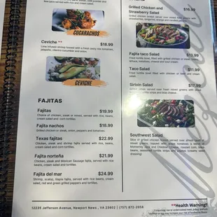 menu