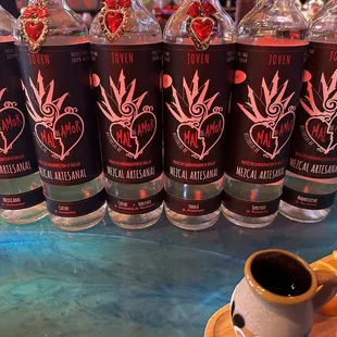Full lineup of mezcals from Mal de Amor