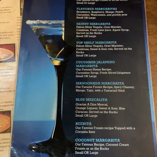 Drink menu
