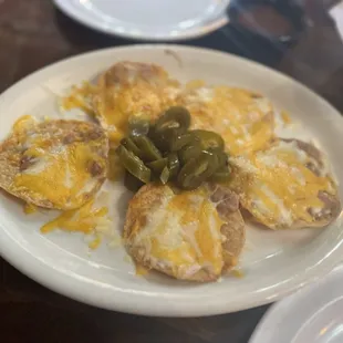 Bean &amp; cheese nachos, so gooey and delicious.