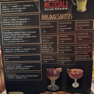 Margarita Menu