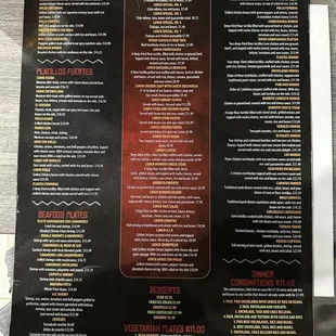 Menu side 2 with lunch specials