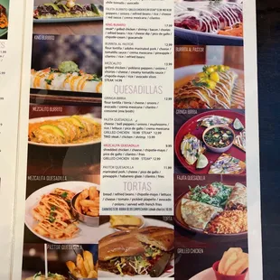 a menu for a mexican restaurant