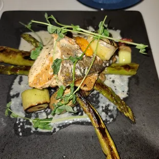 Blackened branzino sea bass