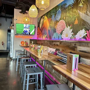 interior, sushi and sashimi